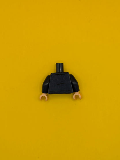 973pb3596c01 Torso Jacket with Silver Zipper and Sand Blue Shirt Pattern / Dark Blue Arms / Light Nougat Hands Lego Part