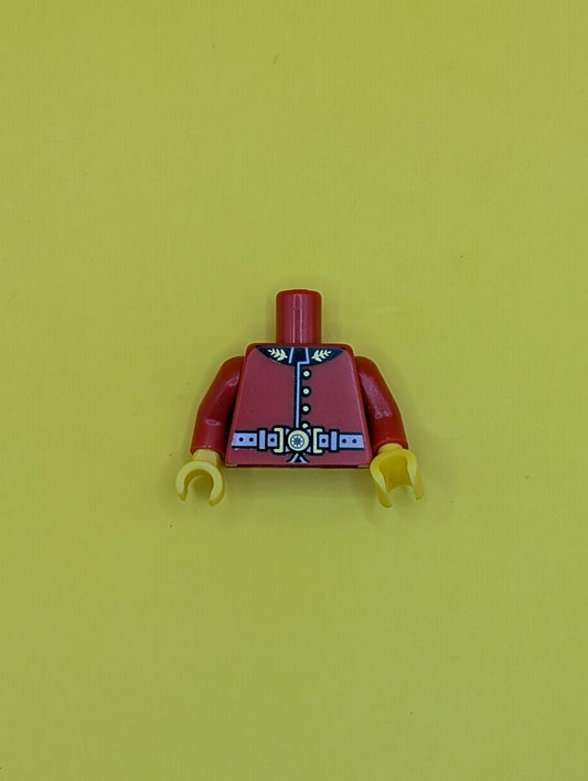 Torso Royal Guard Uniform with Gold Buttons and Black Collar, White Belt with Buckle Pattern / Red Arms / Yellow Hands 973pb0927c01 Lego