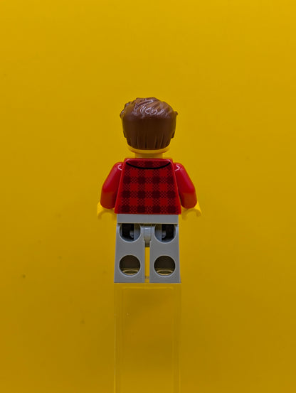 Rob the Fan Designer idea226 Red Plaid Flannel Shirt, Light Bluish Gray Legs Idea Lego Minifigure