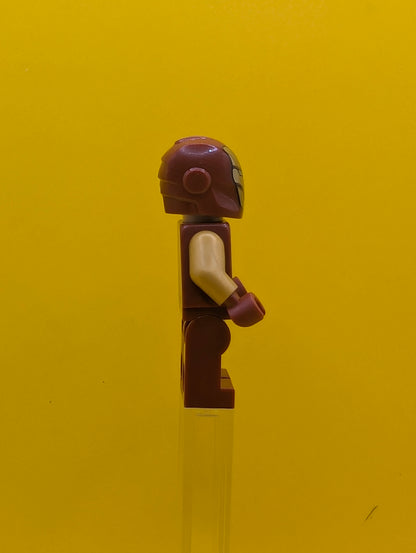 Iron Man sh0981 Dark Red and Gold Armor, Round Arc Reactor, Pearl Gold Arms, Hair Marvel Lego Minifigure