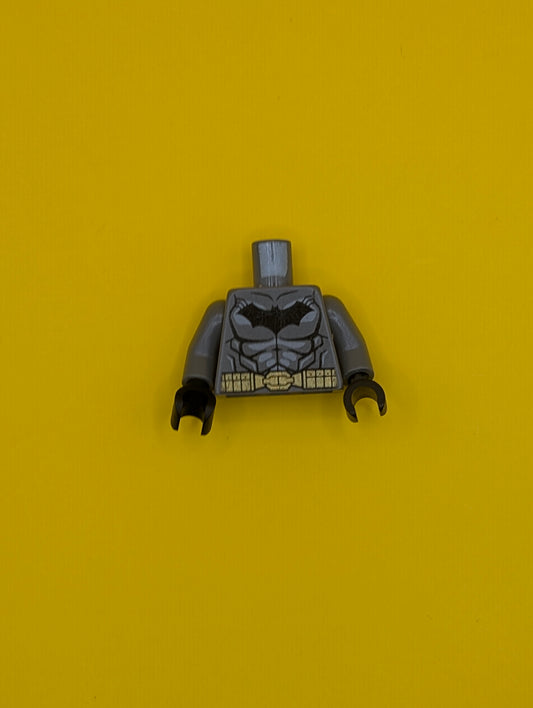 Torso Batman Logo with Muscles, Light Bluish Gray Shadow and Gold Belt Pattern / Dark Bluish Gray Arms / Black Hands 973pb1839c01 Lego