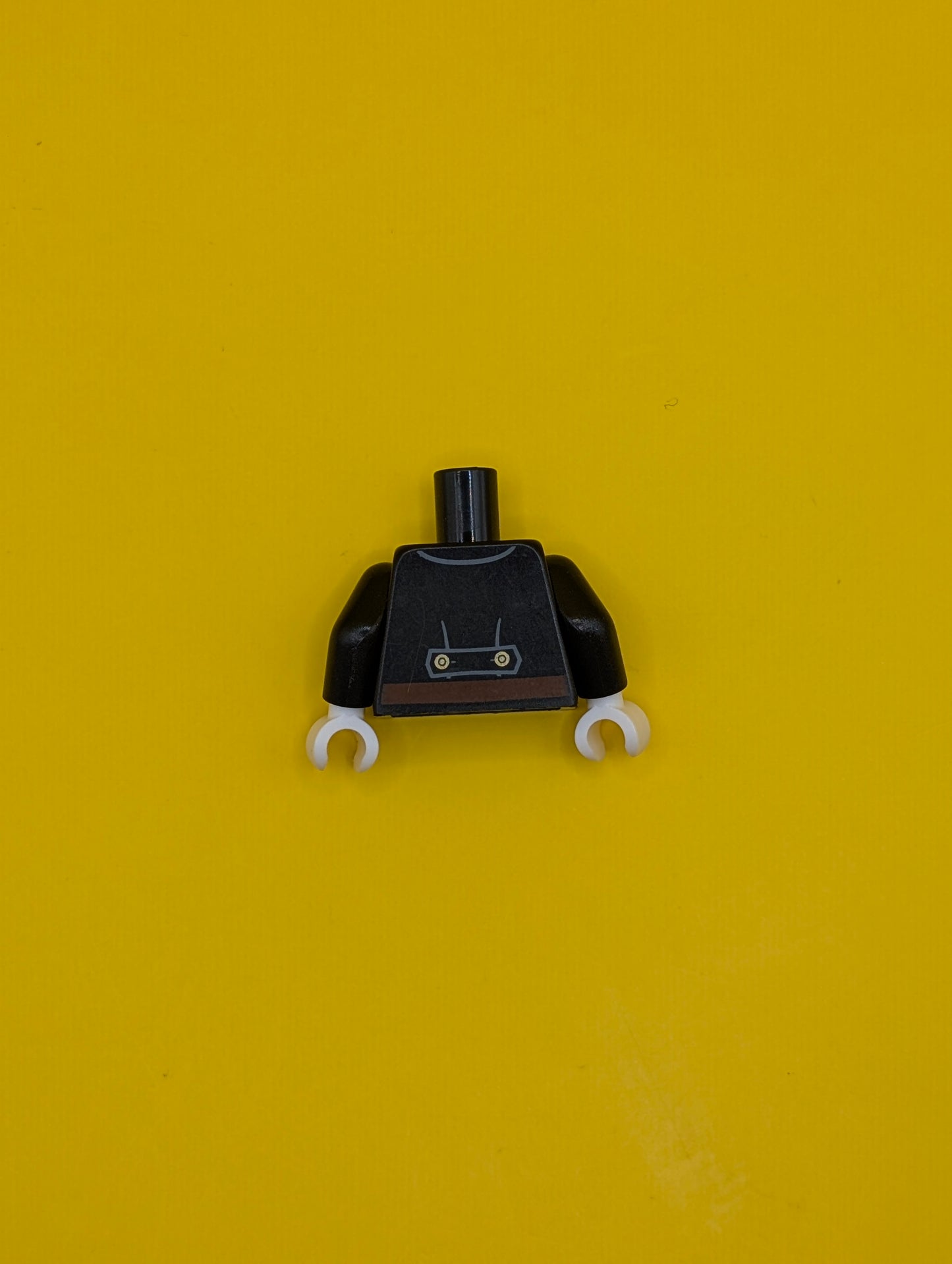 973pb3302c01 Torso Fire Uniform 8 Gold Buttons and Brown Belt Pattern / Black Arms / White Hands Lego Part