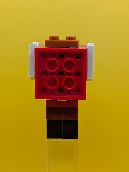 Minecraft Strider minestrider02 (Dark Red Plate 1 x 3, Yellow Round Plates 1 x 1 with Open Stud) - Brick Built Minecraft Lego Minifigure