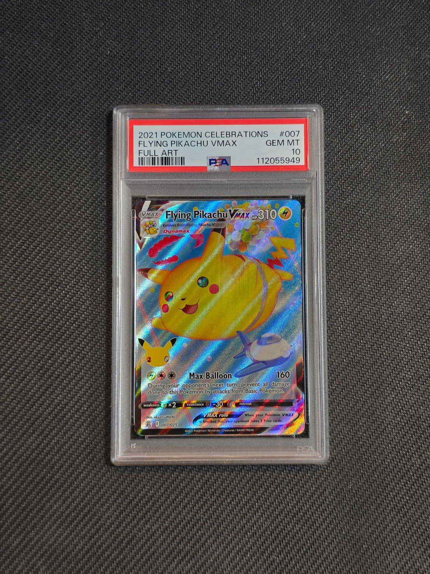 #007/025 Flying Pikachu VMAX Celebrations PSA 10