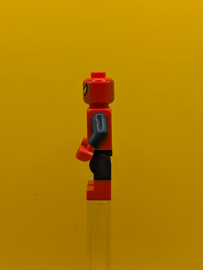 Spider-Man sh1057 Dark Blue Arms and Legs, Red Boots, Silver Webbing, Light Nougat Costume Tears Marvel Lego Minifigure