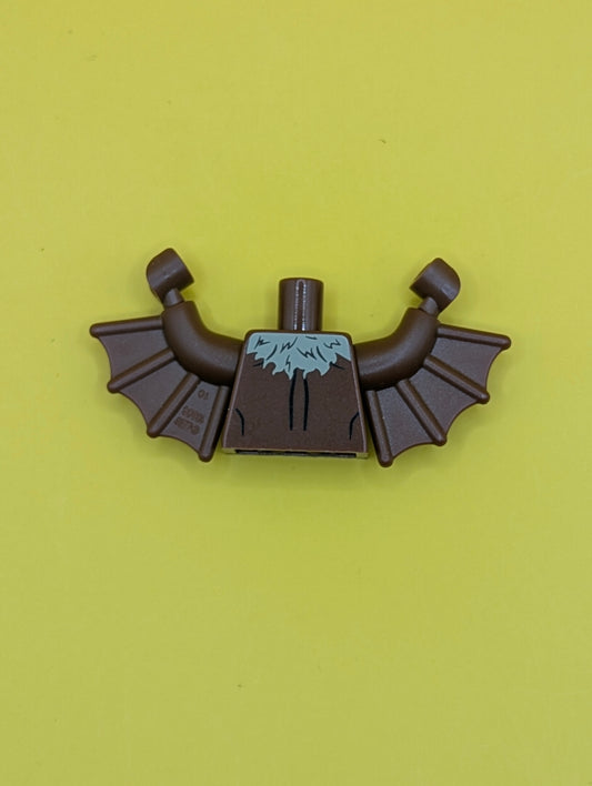 Torso Batman Bat with Tan Fur Pattern / Reddish Brown Arms with Wings / Reddish Brown Hands 973pb1644c01 Lego