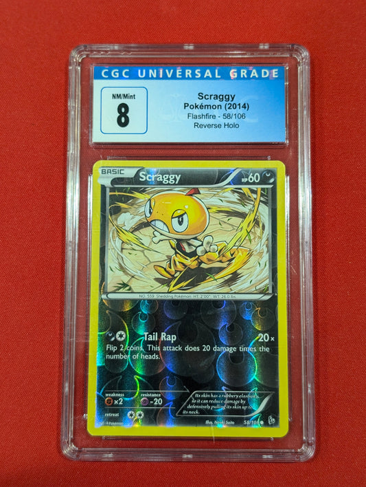 Scraggy Reverse Holo #58 CGC 8