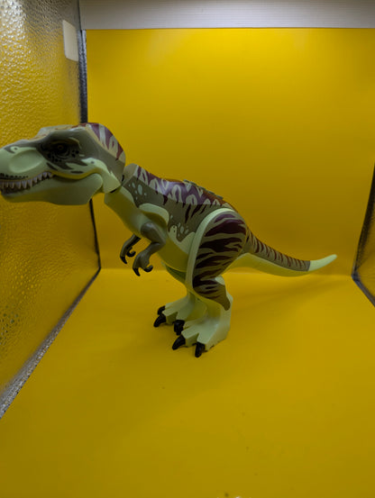 Dinosaur Tyrannosaurus trex09 rex with Olive Green Back and Dark Red Markings Jurassic Lego Minifigure