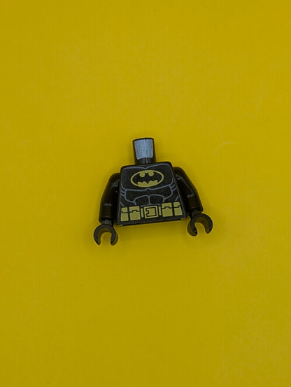 Torso Batman Suit with Bat in Yellow Oval Logo, Utility Belt with Pouches, Dark Bluish Gray Muscles Outline Pattern / Black Arms / Black Hands 973pb0982c01 Lego