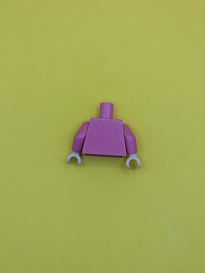 Torso Female Top with Collar, Shrug, Medium Nougat Buttons, Magenta Stitching and Gathers Pattern / Dark Pink Arms / Light Nougat Hands 973pb3241c01 Lego