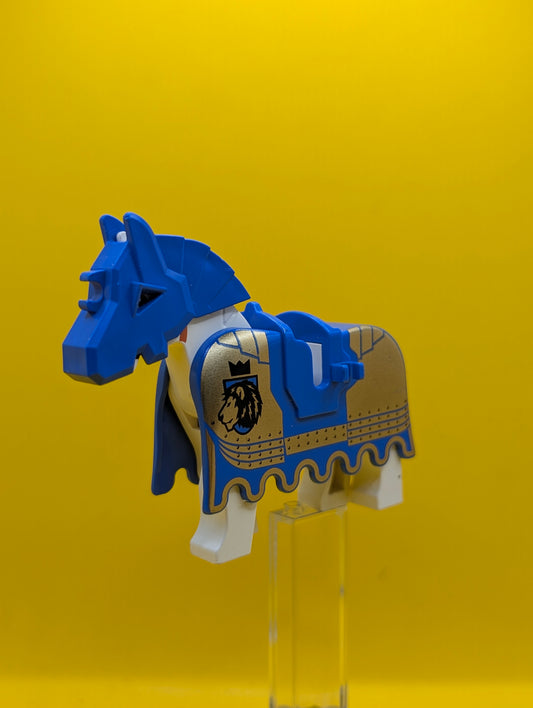 Horse 4493c01pb04 Black Eyes, White Pupils and Dark Orange Bridle Pattern With Armor Castle Lego Minifigure