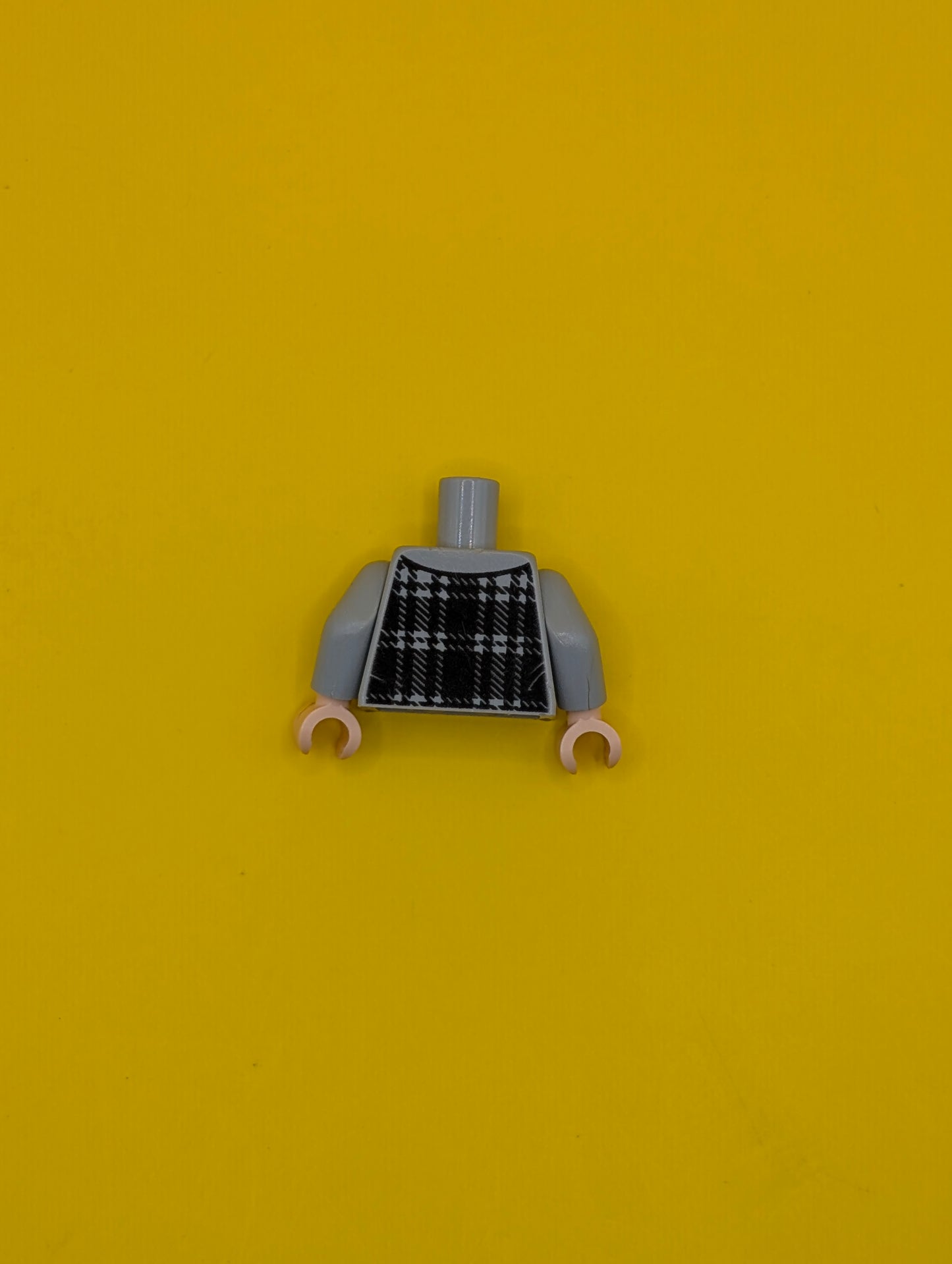 Torso Hoodie Plaid over Dark Red Shirt Pattern / Light Bluish Gray Arms / Light Nougat Hands 973pb3218c01 Lego