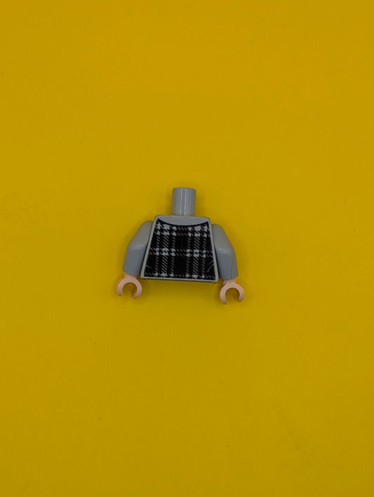 Torso Hoodie Plaid over Dark Red Shirt Pattern / Light Bluish Gray Arms / Light Nougat Hands 973pb3218c01 Lego