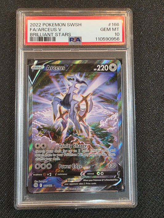 #166/172 Arceus V Brilliant Stars PSA 10