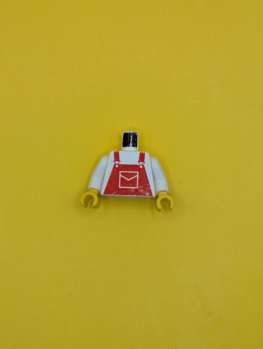 Torso Overalls Red with Pocket Pattern / White Arms / Yellow Hands 973pb0203c01 Lego