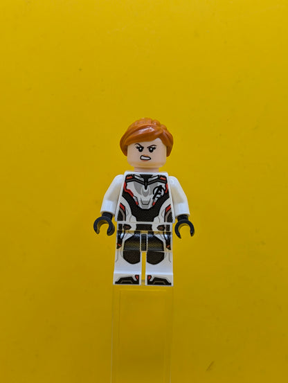 Black Widow sh0571 White Jumpsuit, Dark Orange Ponytail Marvel Lego Minifigure