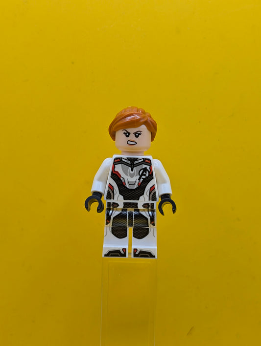 Black Widow sh0571 White Jumpsuit, Dark Orange Ponytail Marvel Lego Minifigure