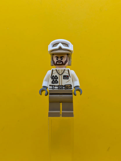 Hoth Rebel Trooper sw1008 White Uniform, Dark Tan Legs (Brown Angular Beard) Star Wars Lego Minifigure