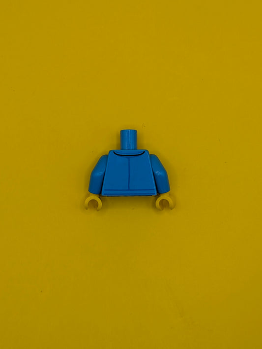 Torso Jacket with Collar and Zipper, Classic Space Logo, Silver Wings Pin Pattern / Dark Azure Arms / Yellow Hands 973pb4627c01 Lego