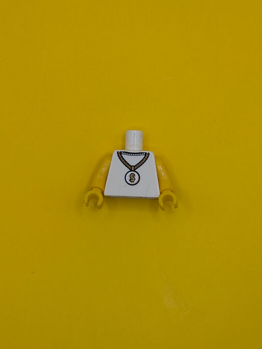 Torso Gold Necklace with Dollar Sign Medallion Pattern / Yellow Arms / Yellow Hands 973pb0786c01 Lego