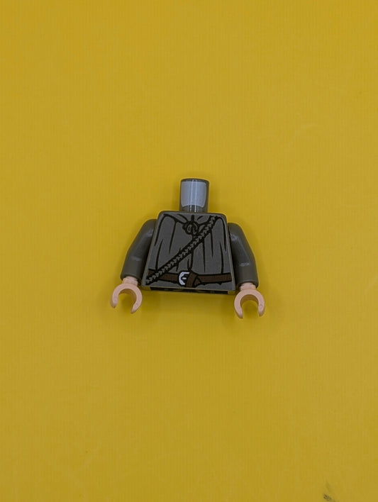 Torso LotR Cloak with Rope and Belt Pattern (Gandalf) / Dark Bluish Gray Arms / Light Nougat Hands 973pb1142c01 Lego