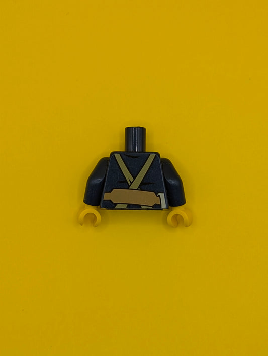Torso Shirt with Harness and Wrench, Printed Back Pattern / Dark Blue Arms / Yellow Hands 973pb1252c01 Lego