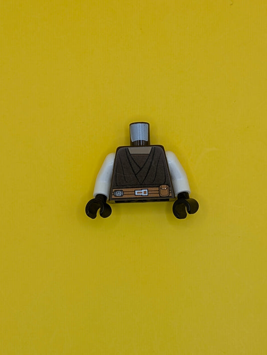 Torso SW Layered Shirt, Dark Orange Belt Pattern (Saesee Tiin) / White Arms / Black Hands 973pb0857c01 Lego