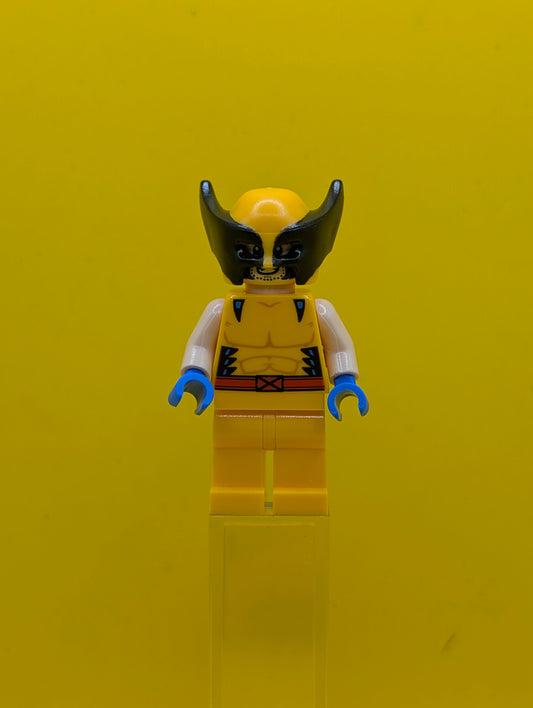 Wolverine sh0805 Bright Light Orange and Black Mask, Blue Hands Marvel Lego Minifigure