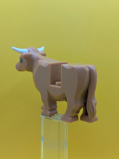 Cow 64452pb01c01 Light Nougat Muzzle and White Spot on Head Pattern with Short Horns City Lego Minifigure
