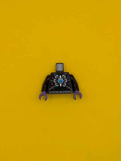 Torso Armor with Dark Bluish Gray Belts, Dots, Star and Blue Round Jewel (Chi) Pattern / Black Arms / Dark Purple Hands 973pb1362c01 Lego