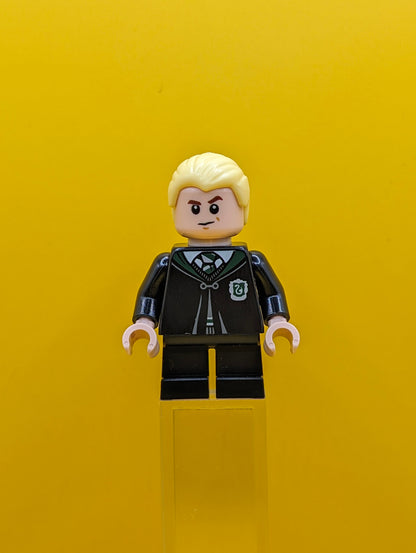 Draco Malfoy hp254 Black Torso Slytherin Robe, Black Short Legs Minifigure Lego