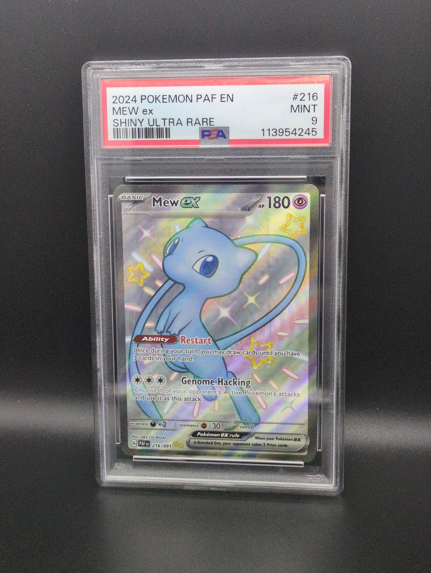 #216/091 Mew ex (Shiny) Paldean Fates PSA 9