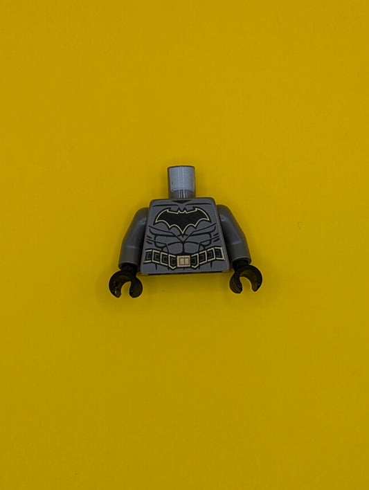 Torso Batman Black Bat with Gold Outline, Black Muscles Outline, Black Belt with Gold Buckle and Borders Pattern / Dark Bluish Gray Arms / Black Hands 973pb3605c01 Used