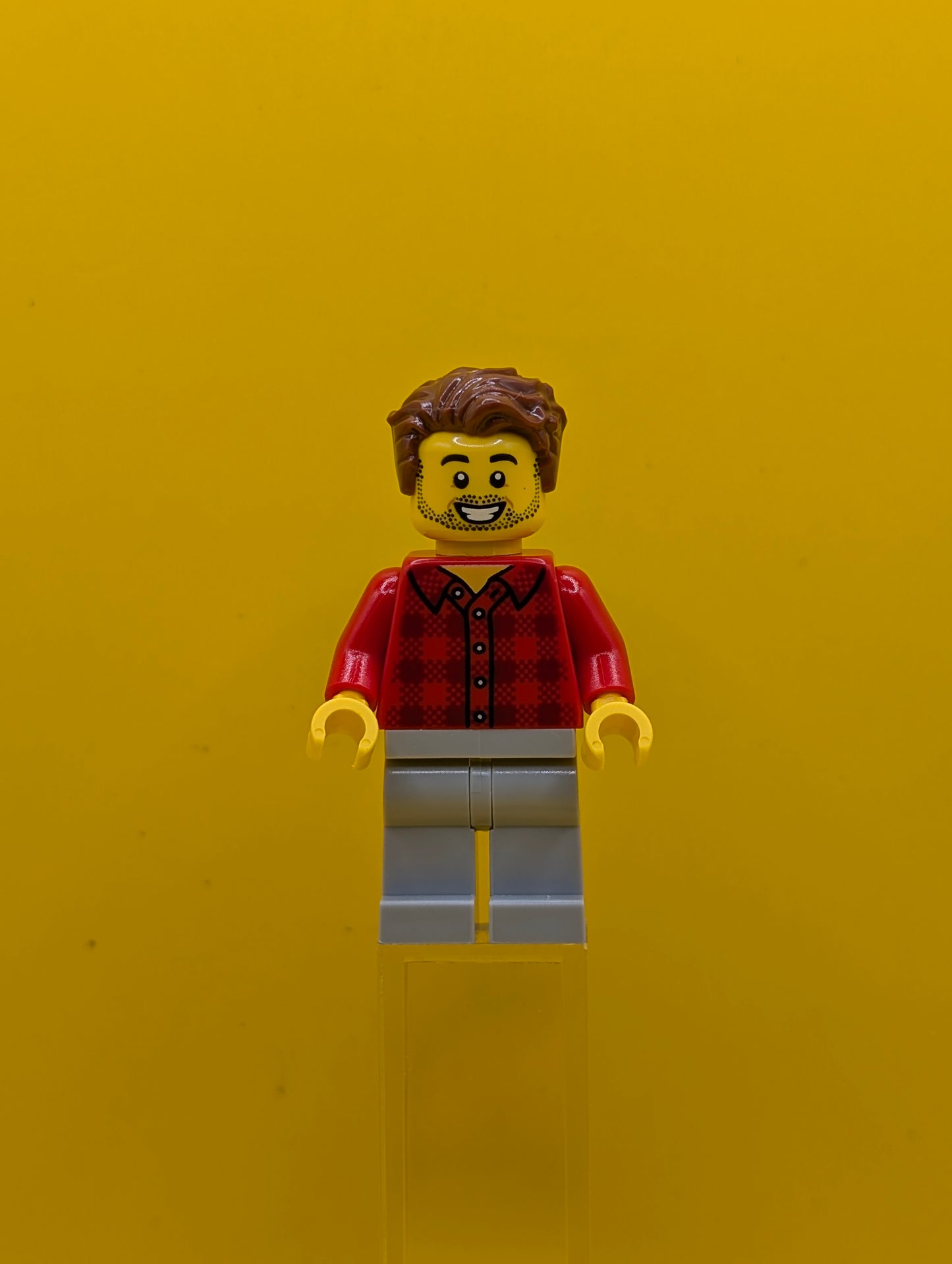 Rob the Fan Designer idea226 Red Plaid Flannel Shirt, Light Bluish Gray Legs Idea Lego Minifigure
