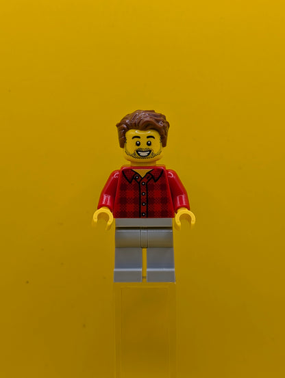 Rob the Fan Designer idea226 Red Plaid Flannel Shirt, Light Bluish Gray Legs Idea Lego Minifigure