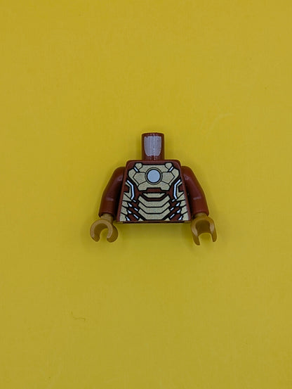 Torso Armor with White Circle and Gold Plates (Mark 42) Pattern / Dark Red Arms / Pearl Gold Hands 973pb1390c01 Lego