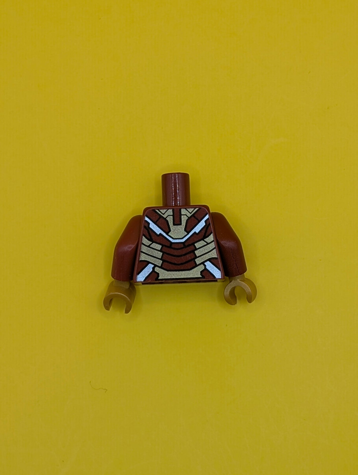 Torso Armor with White Circle and Gold Plates (Mark 42) Pattern / Dark Red Arms / Pearl Gold Hands 973pb1390c01 Lego