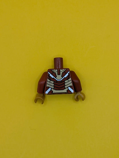 Torso Armor with White Circle and Gold Plates (Mark 42) Pattern / Dark Red Arms / Pearl Gold Hands 973pb1390c01 Lego