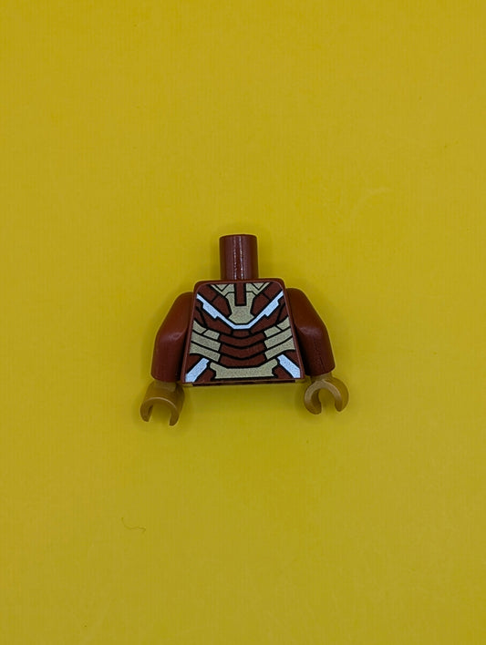 Torso Armor with White Circle and Gold Plates (Mark 42) Pattern / Dark Red Arms / Pearl Gold Hands 973pb1390c01 Lego