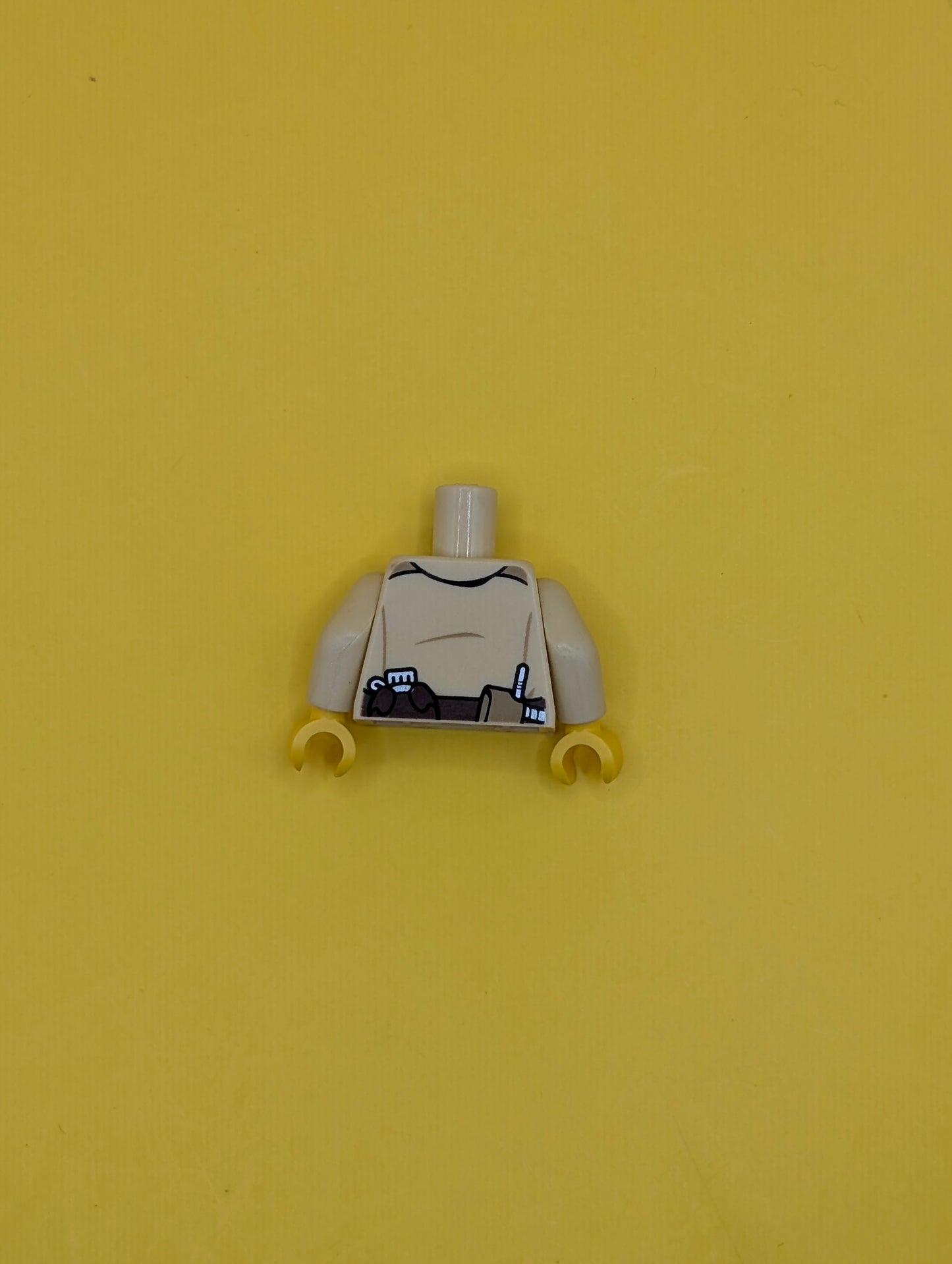 Torso Police Shirt with Pockets, Silver Radio and Badge, Brown Belt with Canteen and Phone Pattern / Tan Arms / Yellow Hands 973pb1904c01 Lego