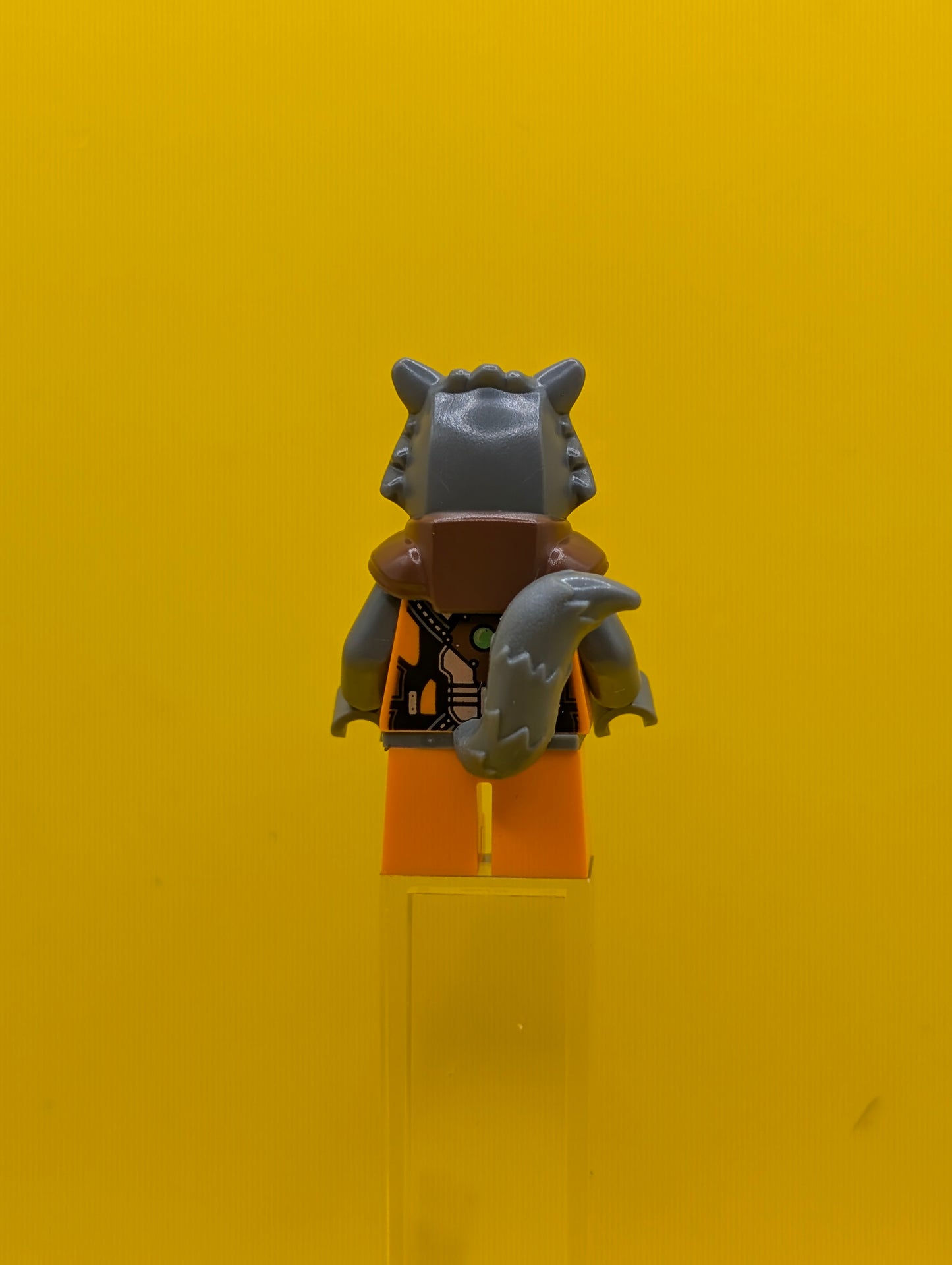 Rocket Raccoon sh0122 Orange and Reddish Brown Outfit, Dark Bluish Gray Head Marvel Lego Minifigure