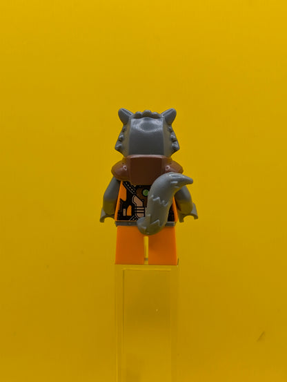 Rocket Raccoon sh0122 Orange and Reddish Brown Outfit, Dark Bluish Gray Head Marvel Lego Minifigure