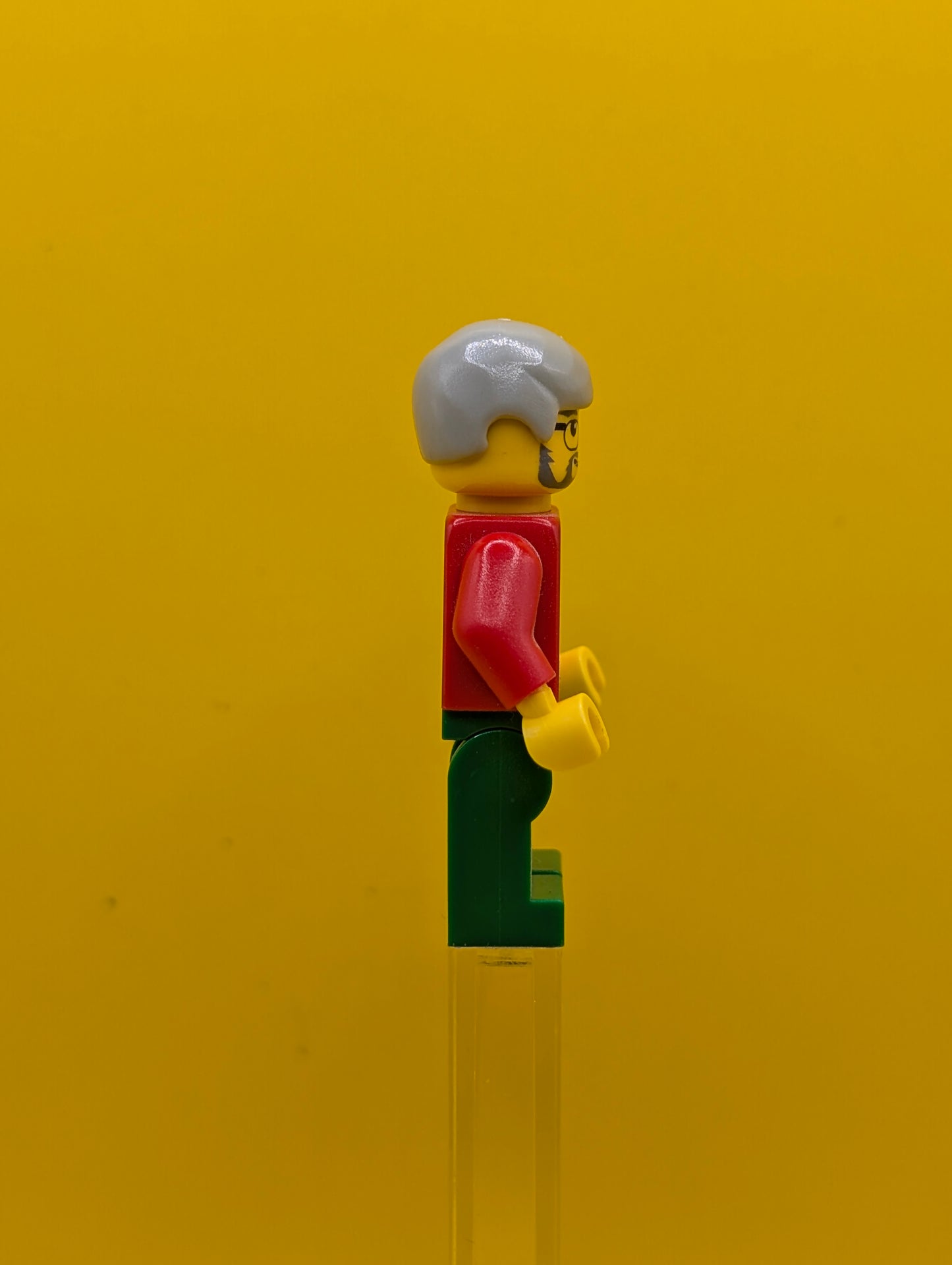 Overalls Farmer Green twn055 Light Bluish Gray Hair, Glasses City Lego Minifigure