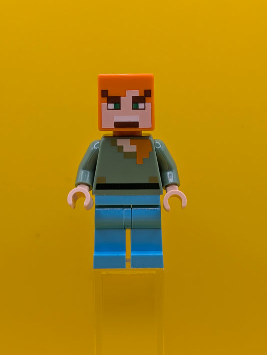 Alex min197 Medium Azure Legs, Angry Minecraft Lego Minifigure
