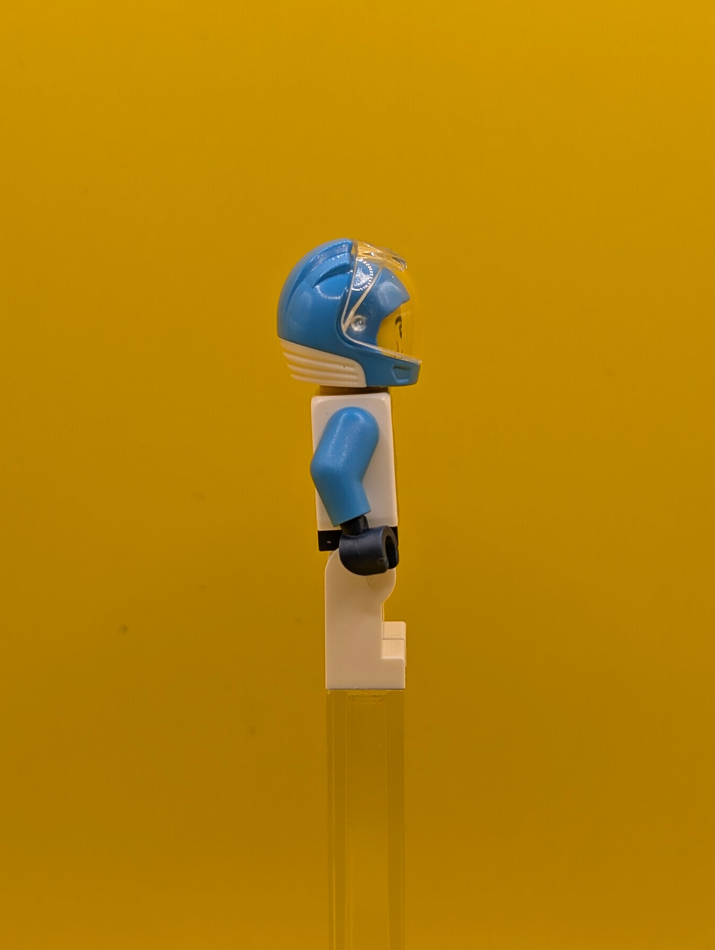 Astronaut cty1758 Male, White Spacesuit with Dark Azure Arms, Dark Azure Helmet, Trans-Clear Visor, Smirk City Lego Minifigure