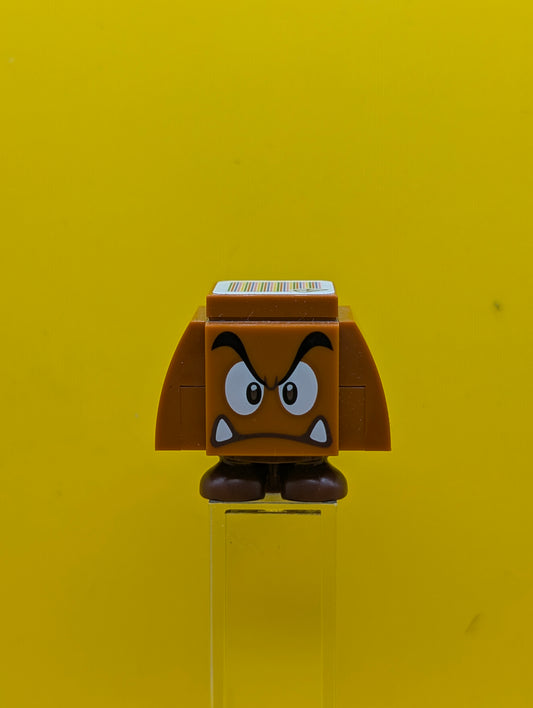 Goomba mar0022 (Dark Bluish Gray Interior Pieces) - Angry Super Mario Lego Minifigure