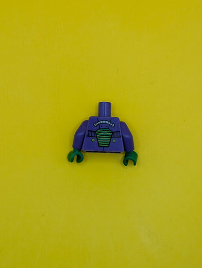 973pb2365c01 Torso Armor with Lex Luthor Warsuit with Yellow and Green Hexagon Logo and Green Armor Plates Pattern / Dark Purple Arms / Green Hands Lego Part