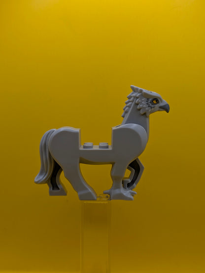 Hippogriff Body 50100c01pb01 with Dark Bluish Gray Beak and Eye Patches, White Feathers and Bright Light Orange Eyes Pattern Harry Potter Lego Minifigure