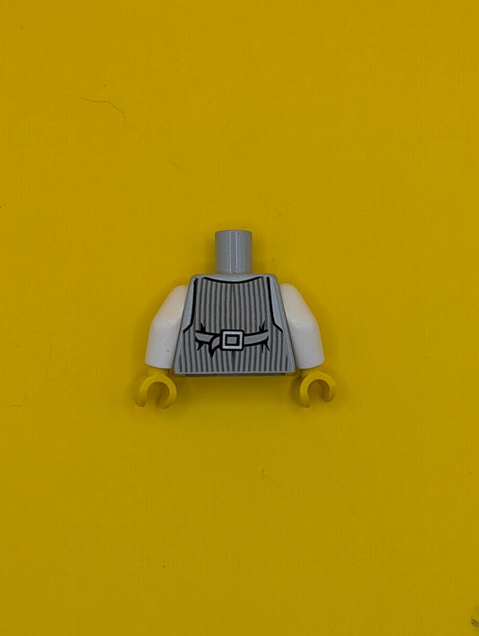 Torso Pinstripe Vest, Dark Red Tie and Pocket Watch and Back Print Pattern / White Arms / Yellow Hands 973pb1183c01