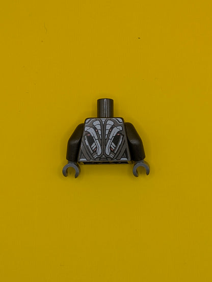 Torso Armor Robot with Light Bluish Gray Panels and Red Lights Pattern / Pearl Dark Gray Arms / Dark Bluish Gray Hands 973pb1944c01 Lego